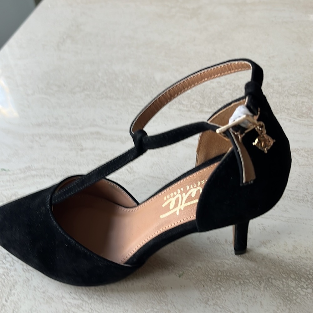 Nanette Lepore black suede heel.